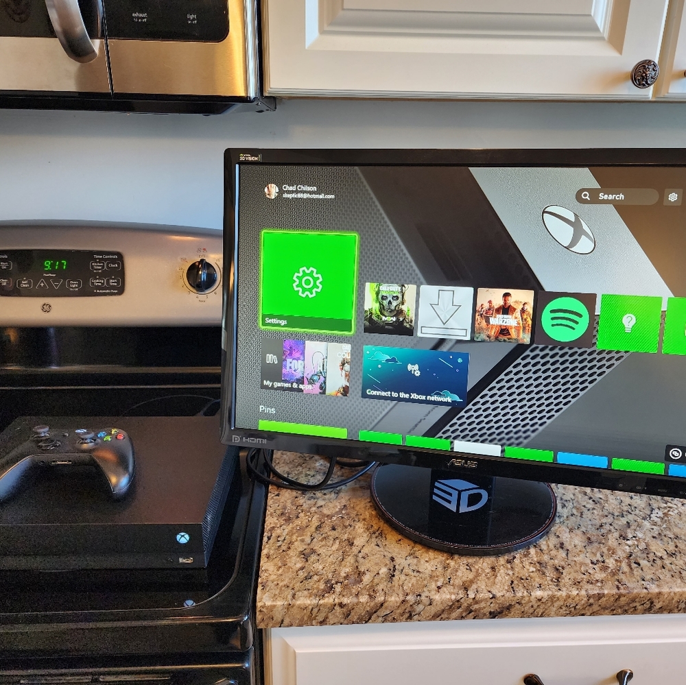 Xbox One X 1TB and ASUS 3D Gaming Monitor
